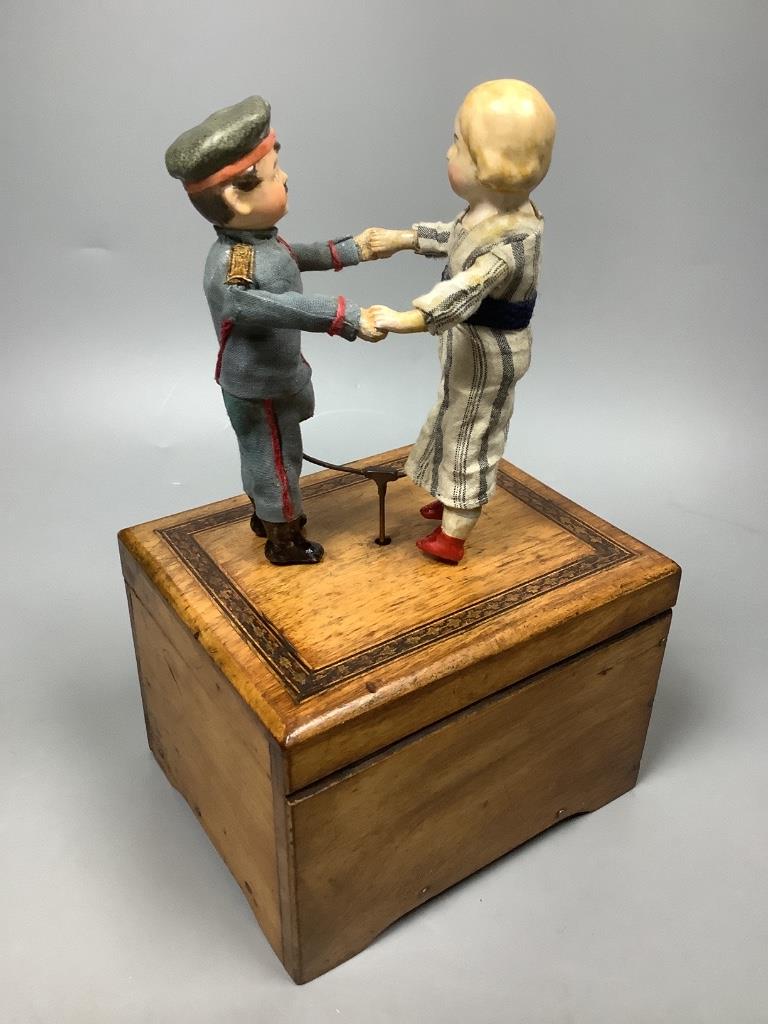 An early 20th century German musical dancing doll automaton, height 23cm